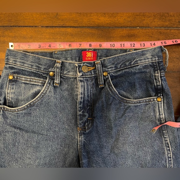 100% Cotton Wrangler 29x30 Men’s Slim Fit 36 MWZ Straight Leg Denim Jeans - Picture 7 of 11